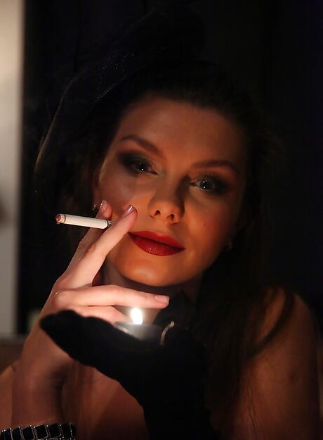 Excellent milf Michell enjoys smoking 